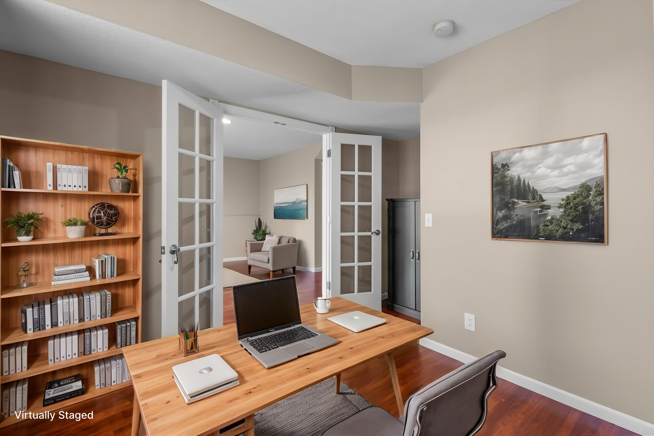 Virtually staged as an office
