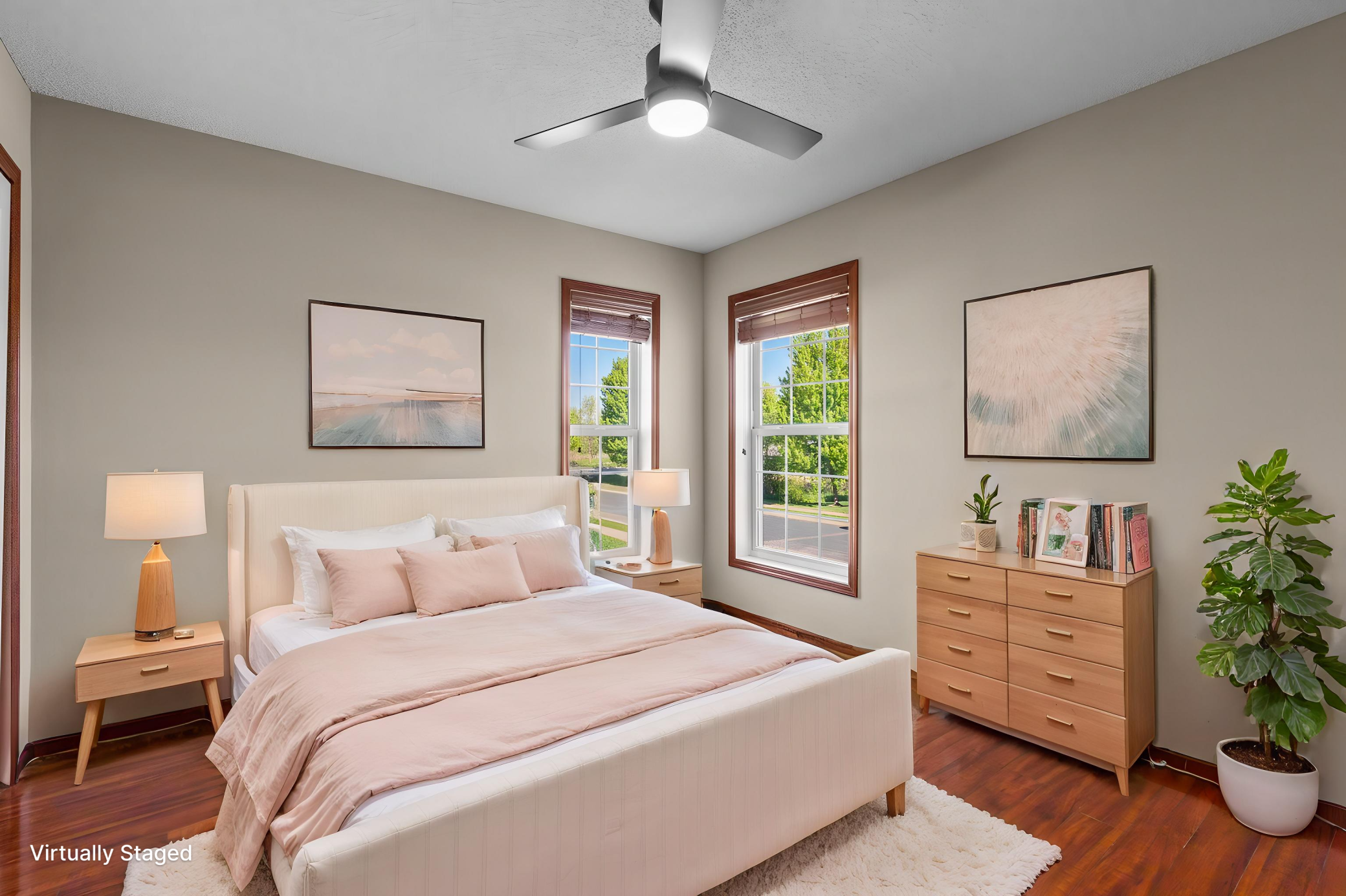 2nd bedroom up - virtually staged