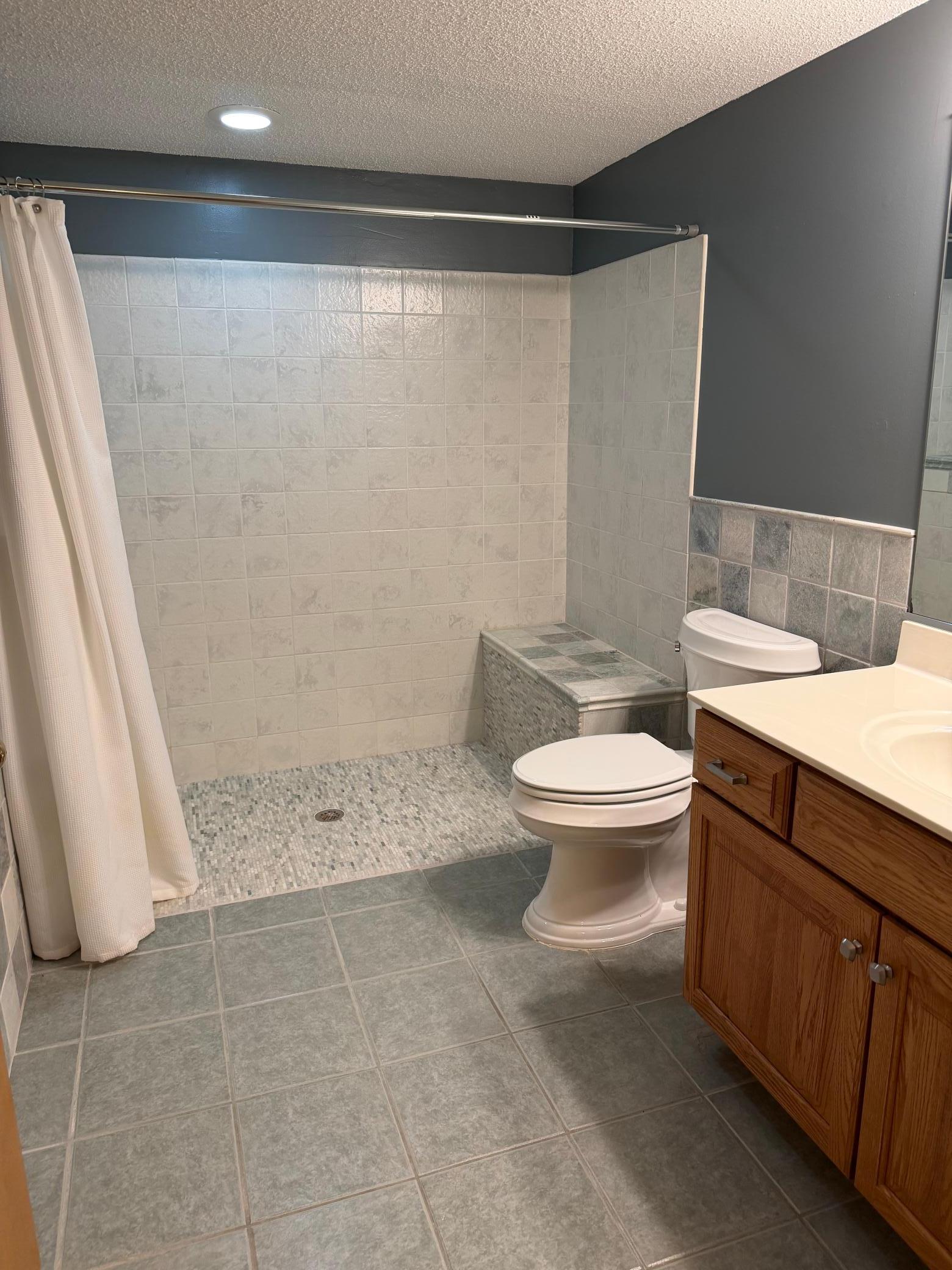 Lower-level bath, Handicap accessible, wide door