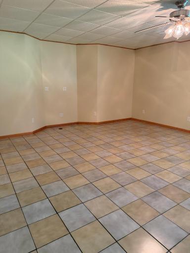 Lower-level living space features heated flooring