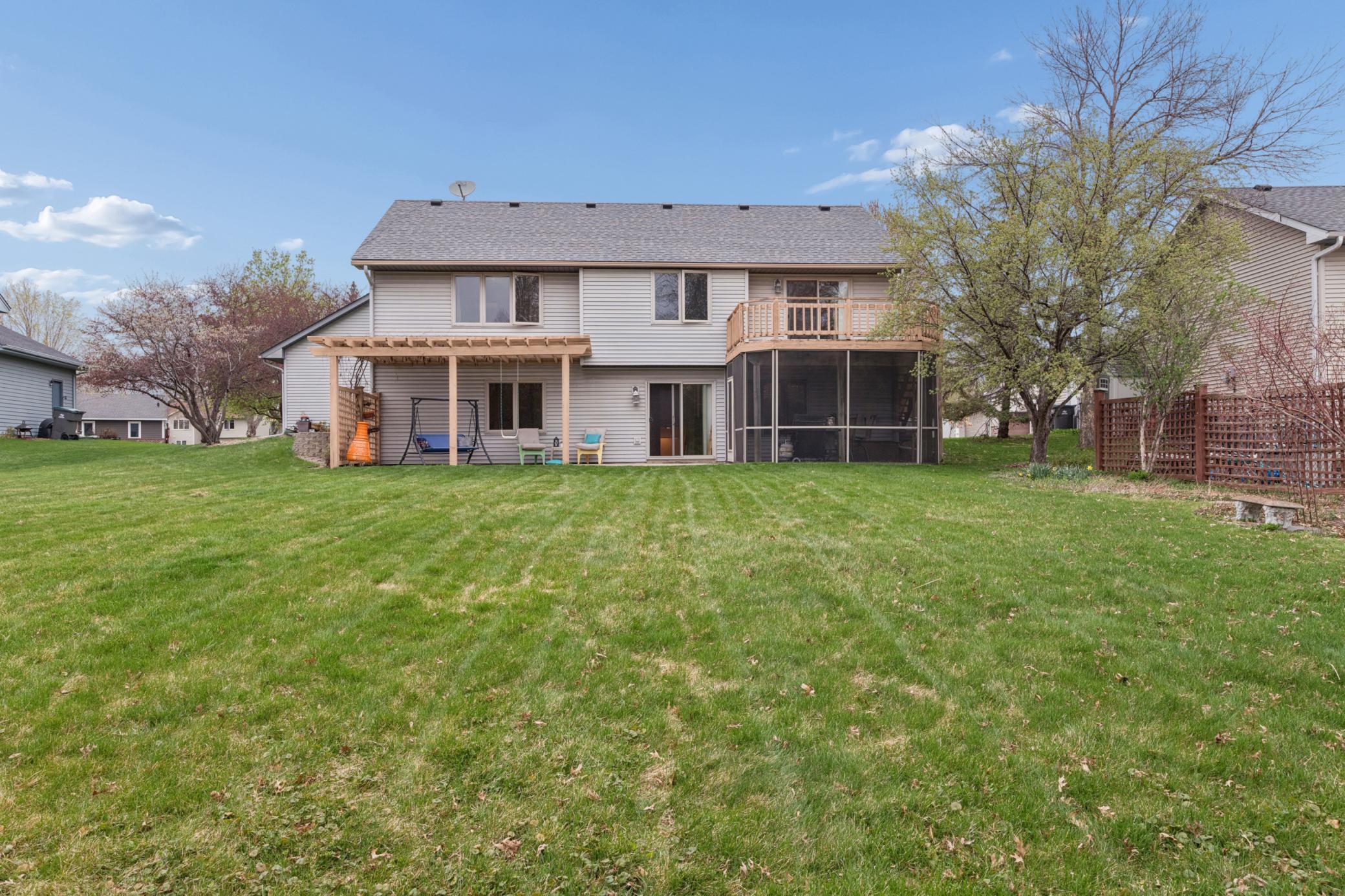 You will love the large, level yard. Great for outdoor games.