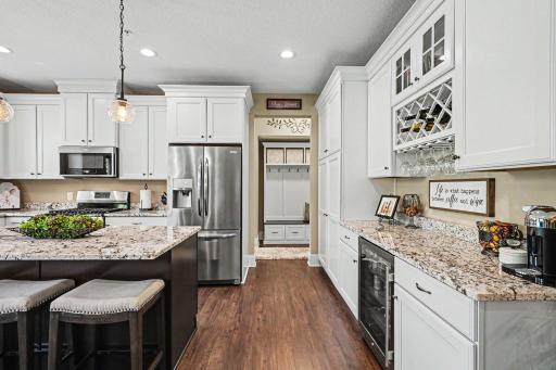 wine rack w/ mini fridge