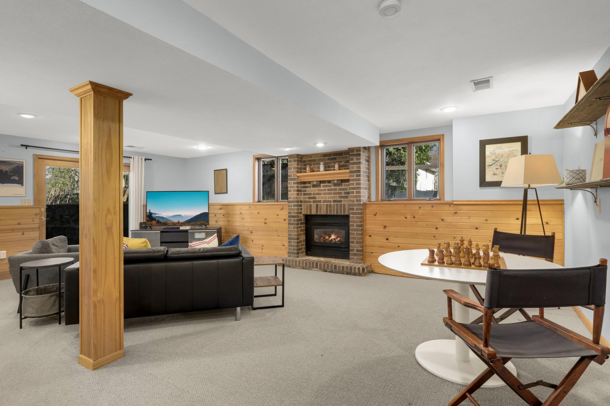 Lower level living and game room