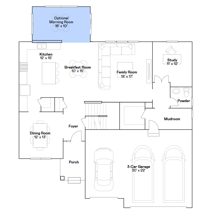 McKinley main level floorplan.