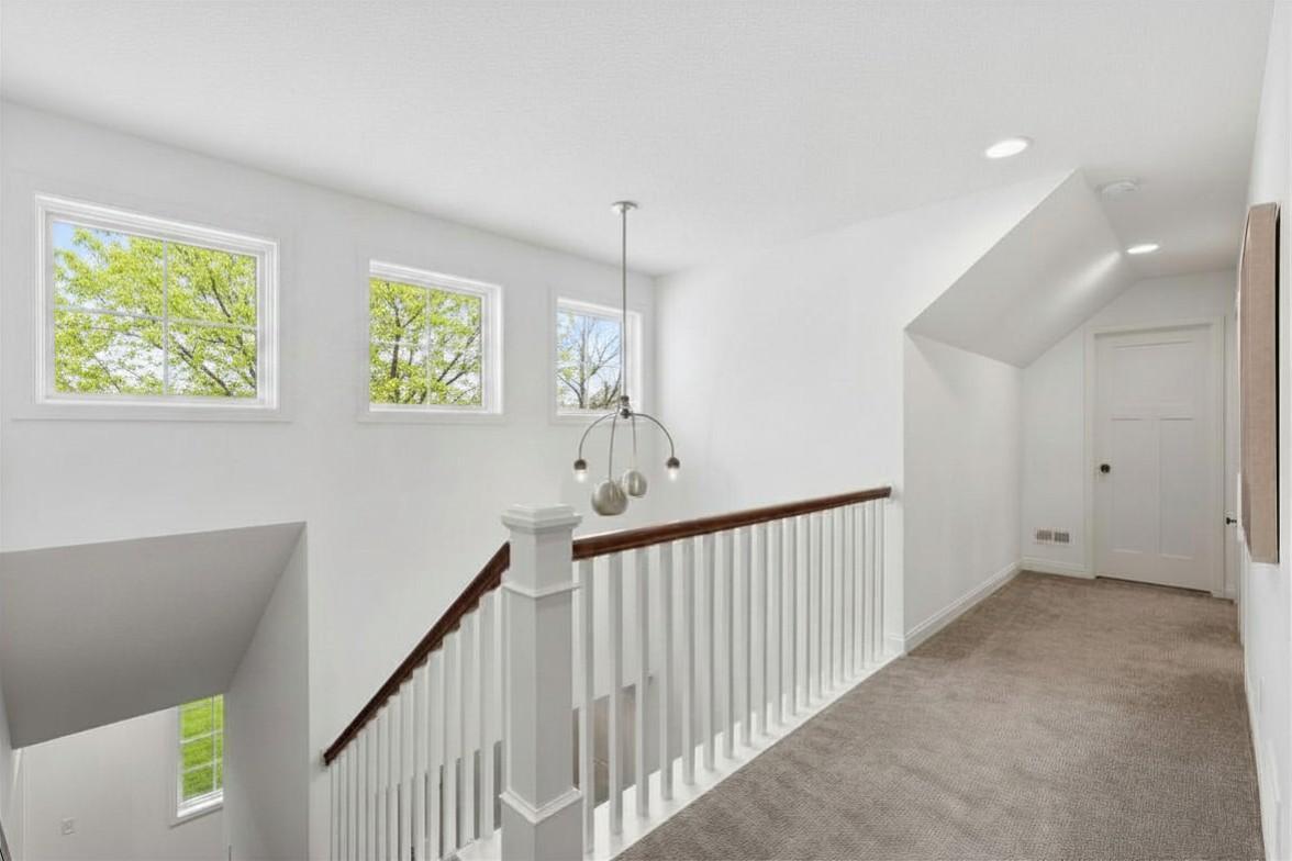 The upper level is bright and spacious.