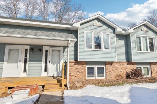Upper window is the living room lower is the primary bedroom