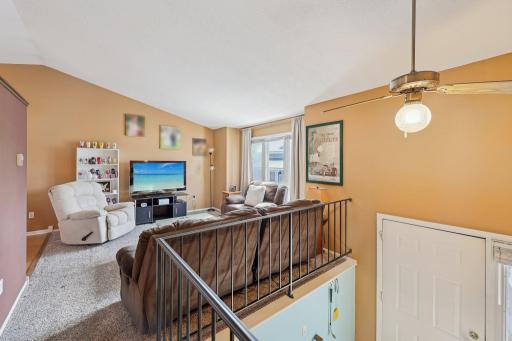 Upstairs you have a bright and sunny livingroom