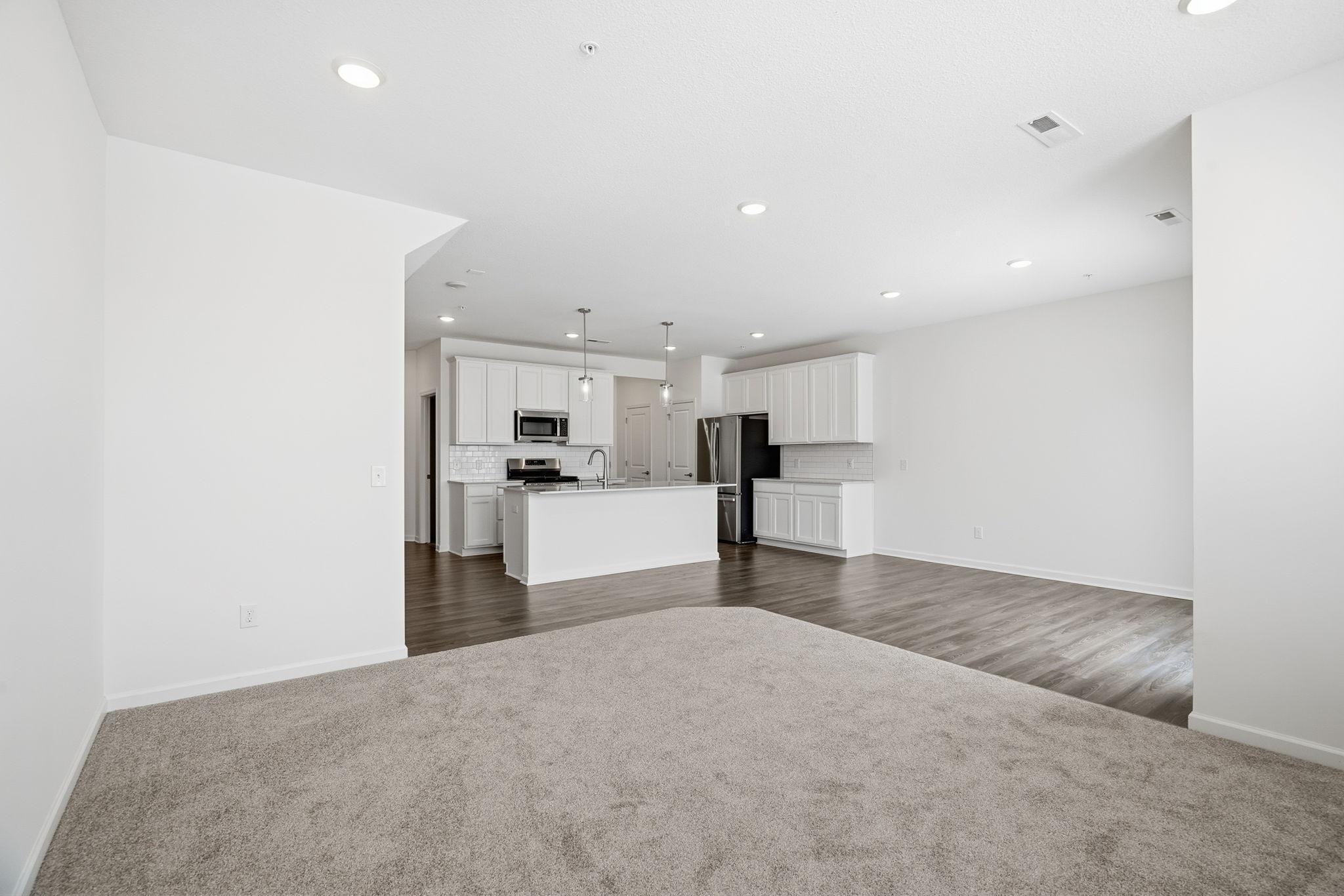 View into the kitchen/dining area