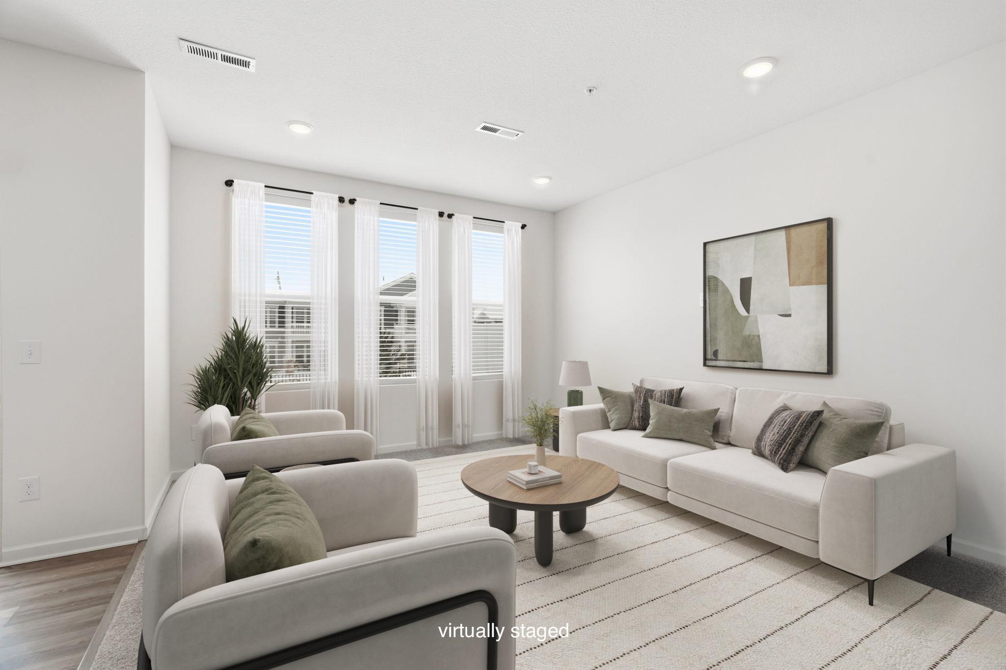 Virtually staged living room