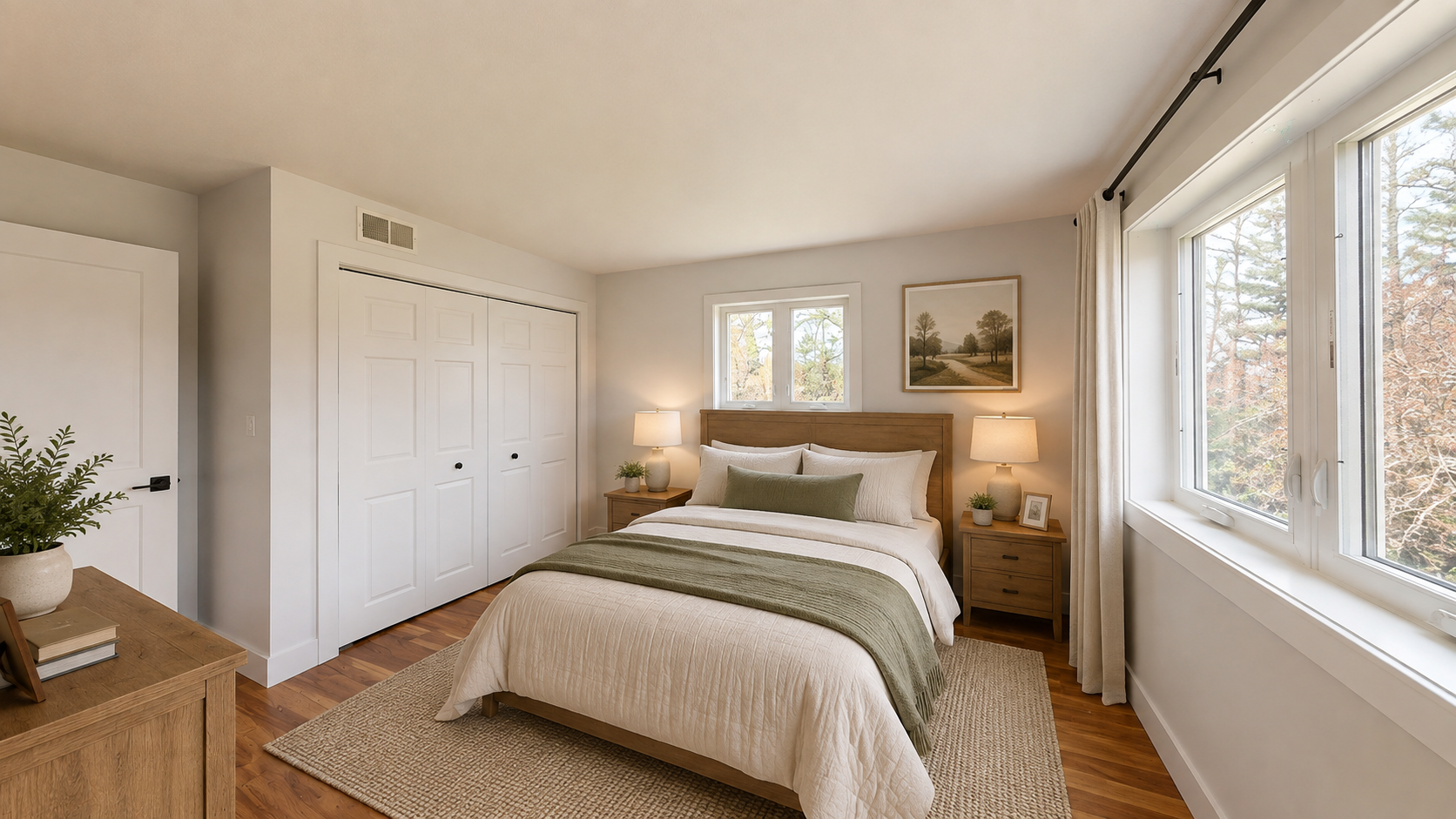 Virtually Staged Main Floor Guest Bedroom