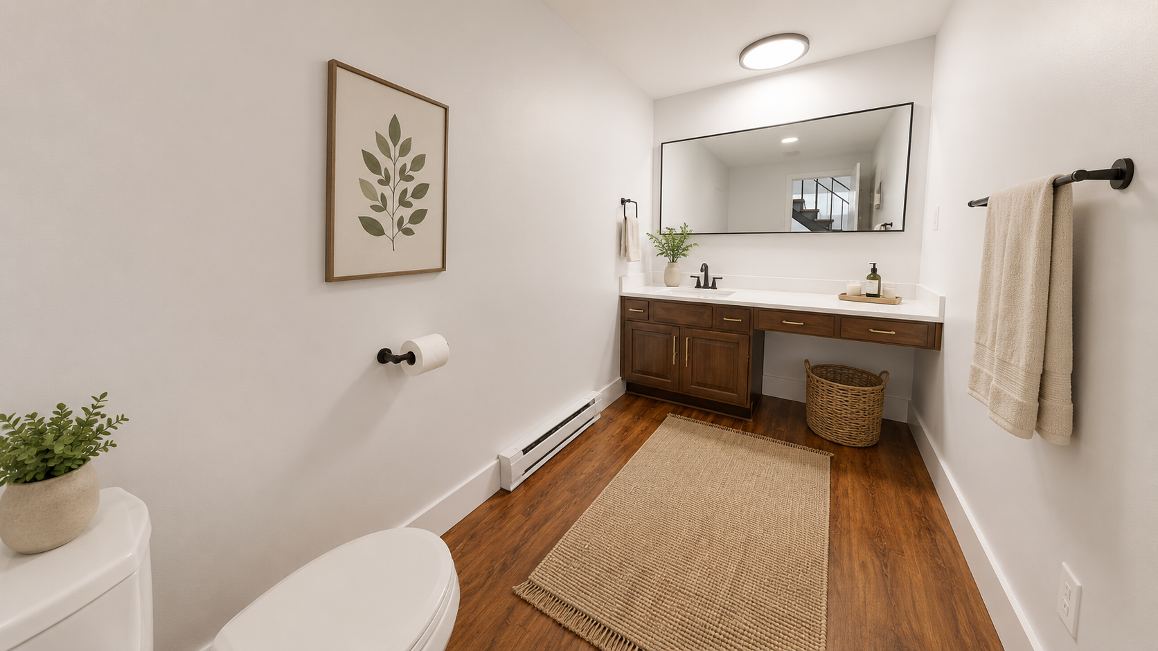 Virtually Staged Basement Bathroom