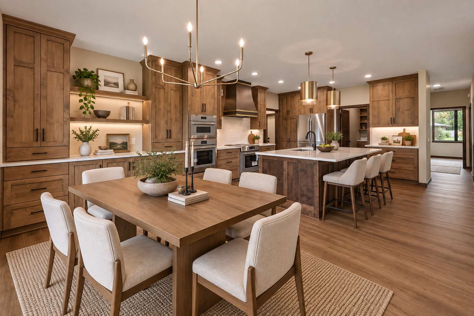 Virtually staged dining room