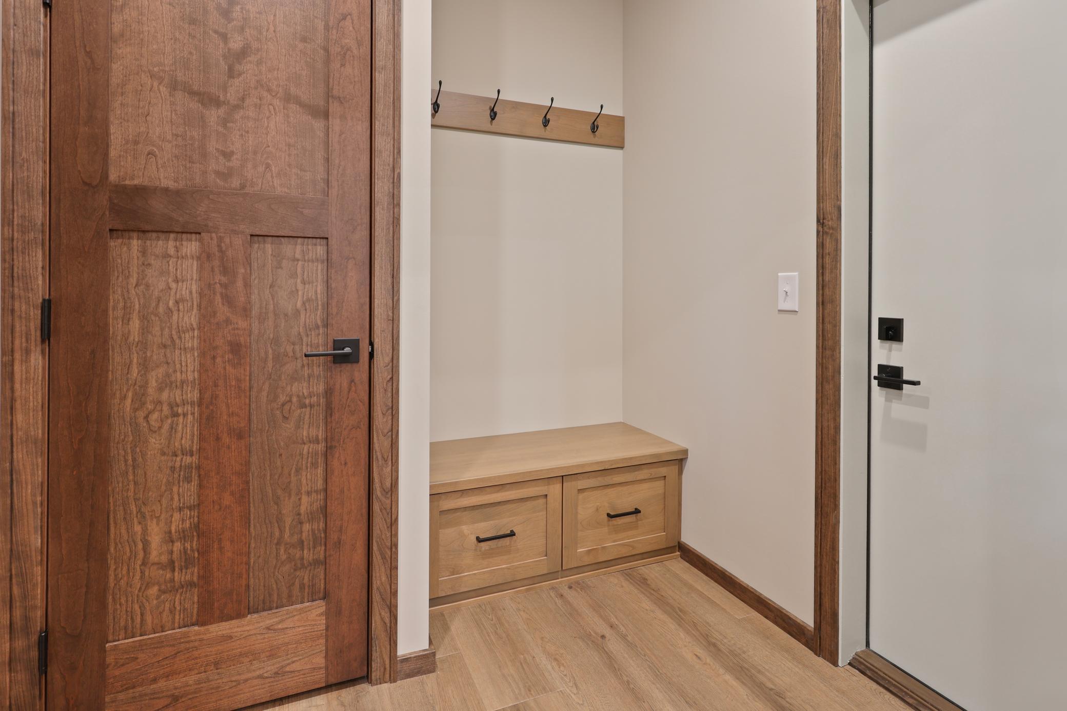 Coming in from the garage, coat closet