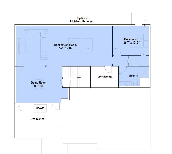 Itasca basement floorplan.