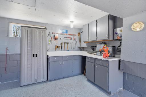 Perfect workshop area in the attached garage.