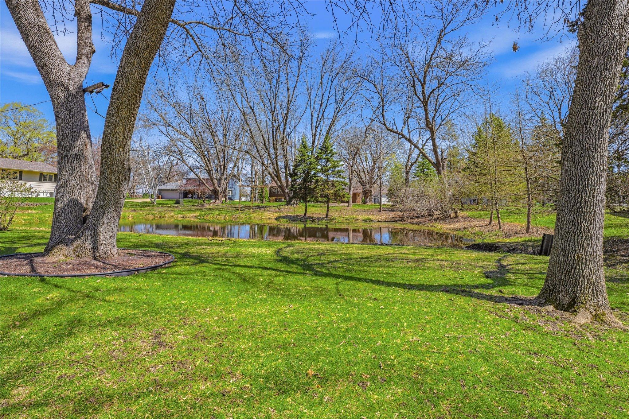 The pond is not on the property itself but still nice to view.