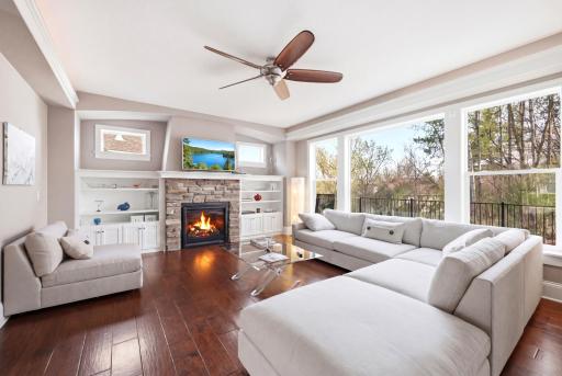 Wall to wall windows fill this space with natural light