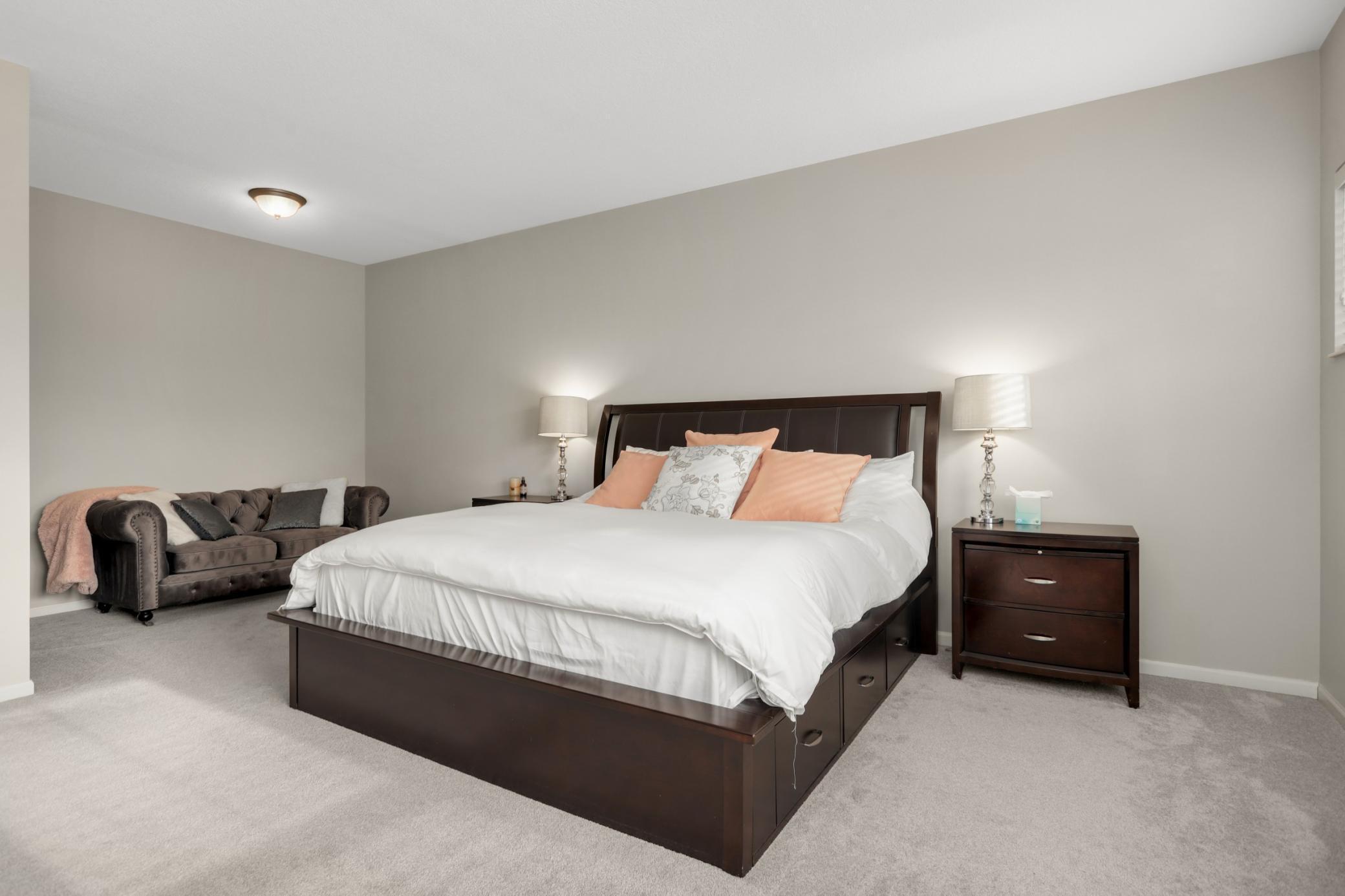 Separate nook for relaxing, reading or in home office space.