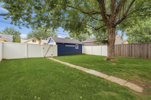 Easy access from the detached garage to the back kitchen door.
