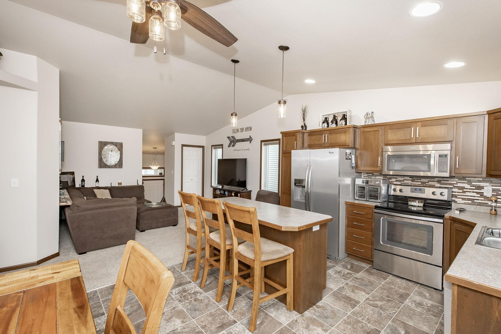 Kitchen/ Dining to Living Room