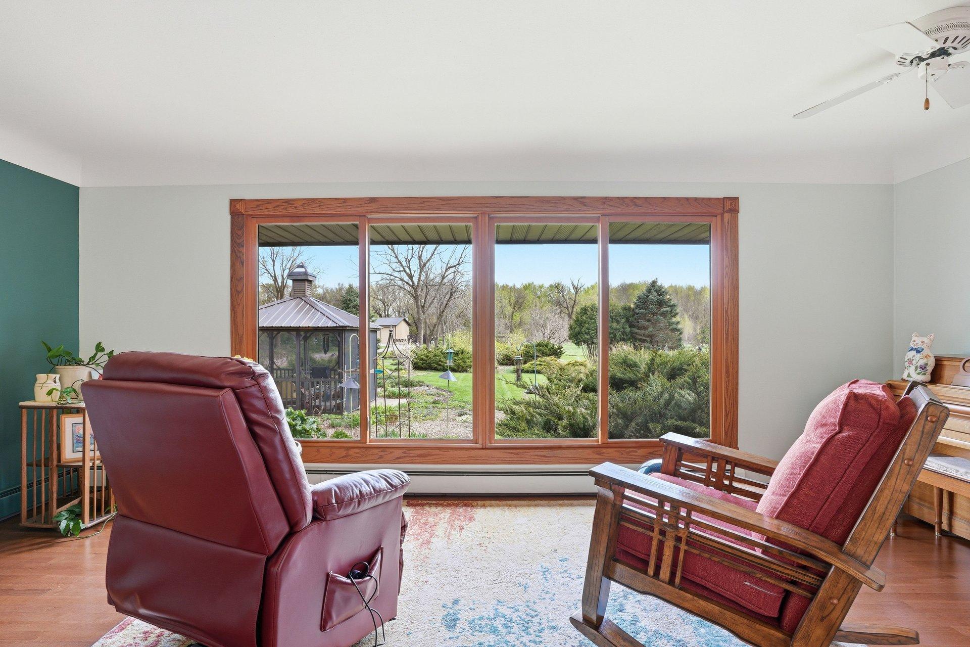 Beautiful views from the new oversized window in the Living Room