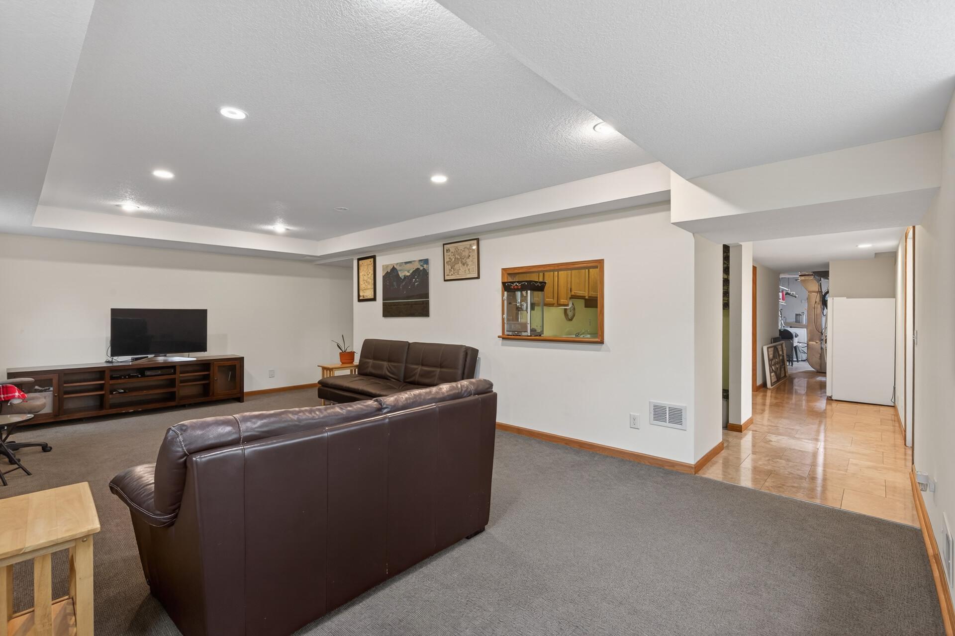 Anther view of the lower level family room.