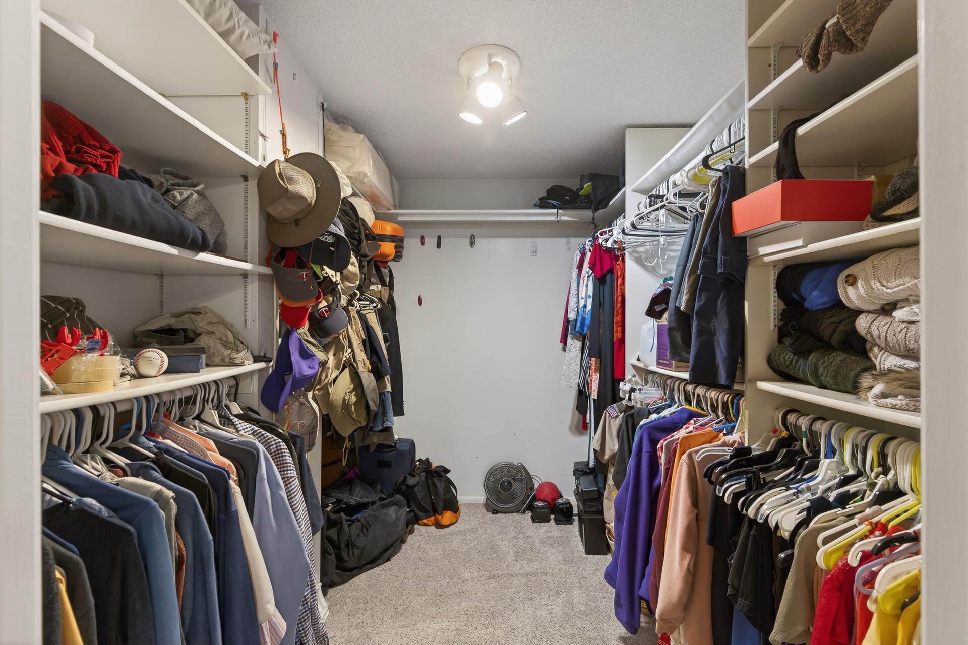 Large walk-in closet in the primary bedroom.