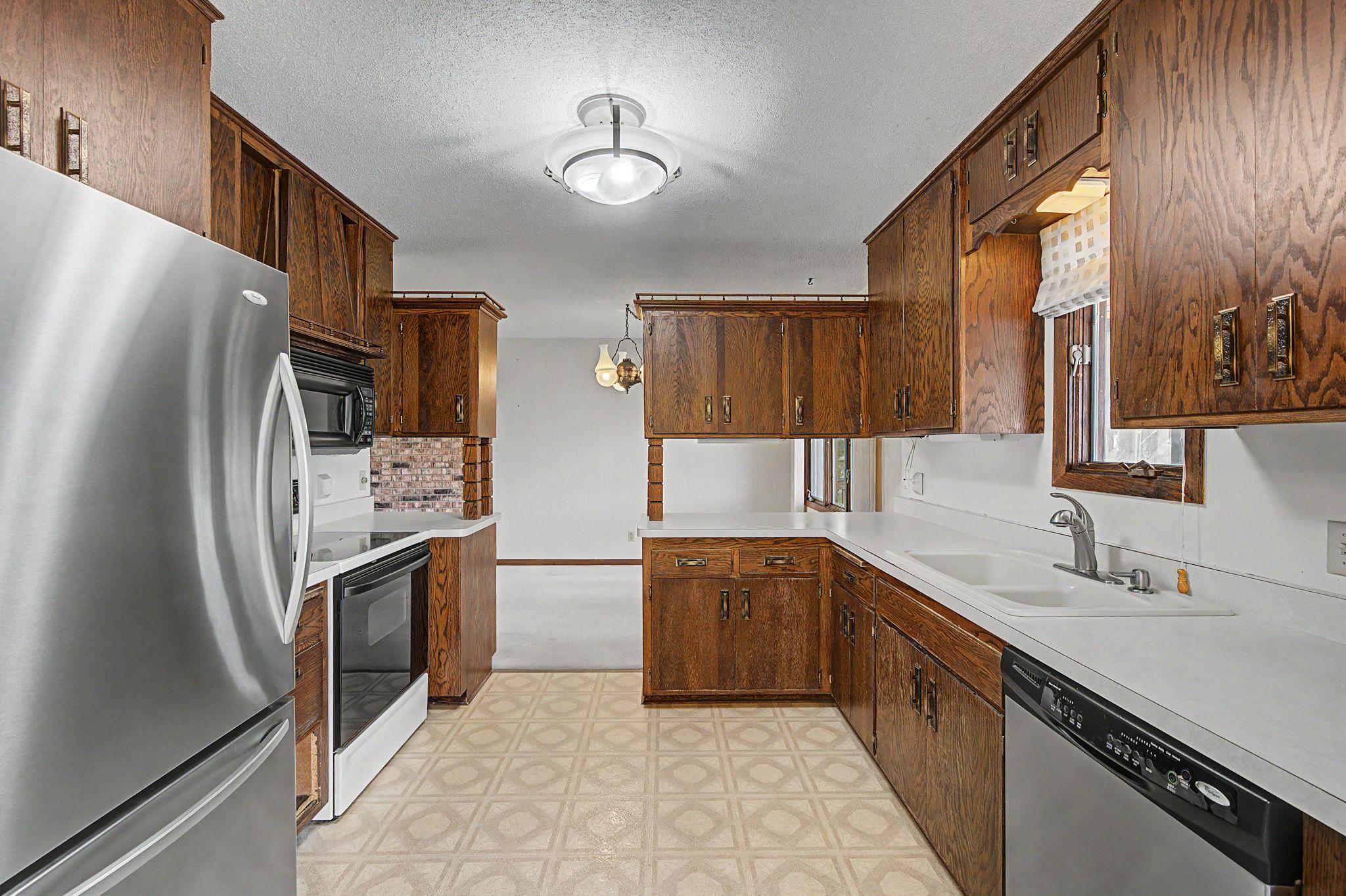 Kitchen adjacent to the dining space.