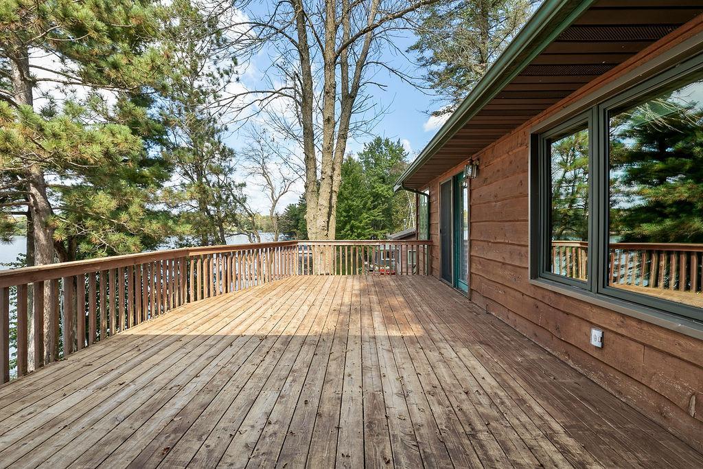 Private rear deck over looking the lake