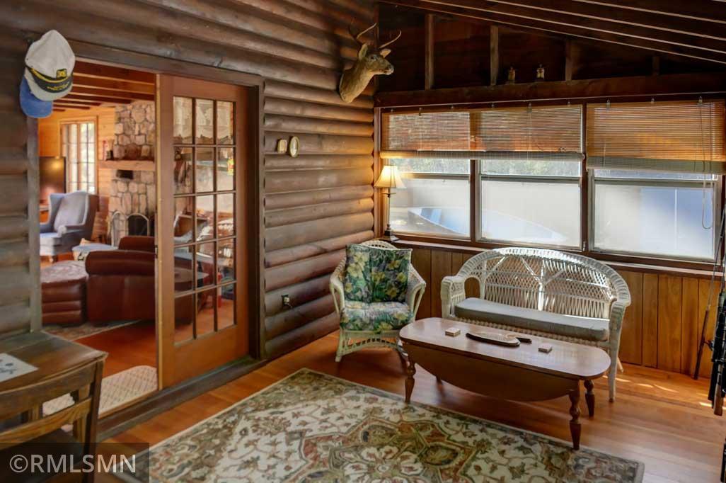 Cute sitting area on one end of the porch.