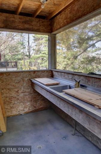 Clean your catch while overlooking the lake.