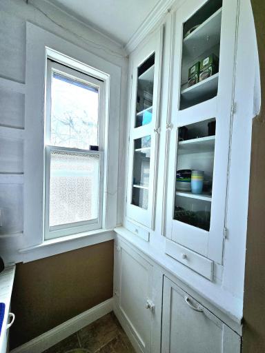 The beautiful pantry offers extra storage and counter space