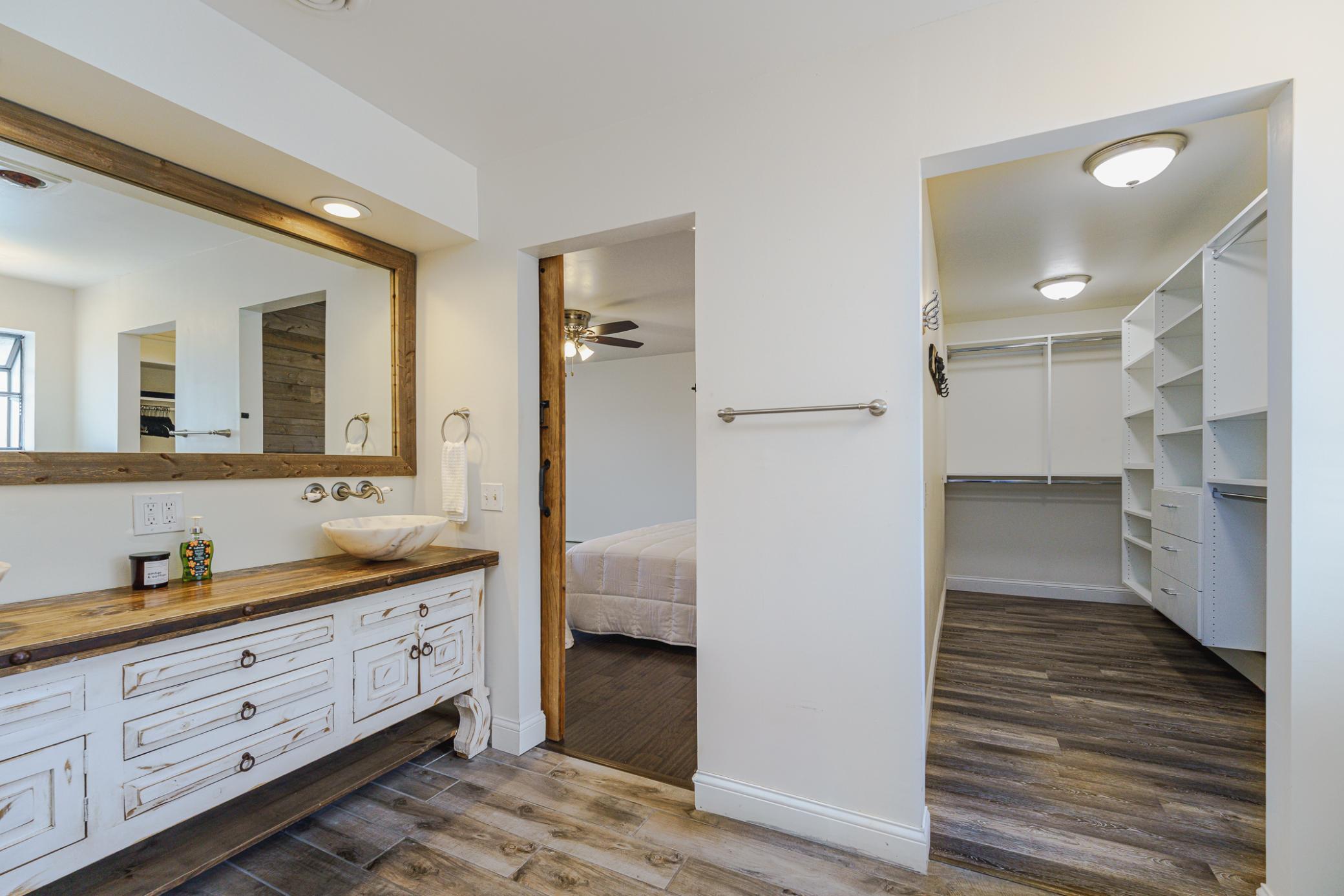 There is a second, custom walk-in closet in the primary bath.