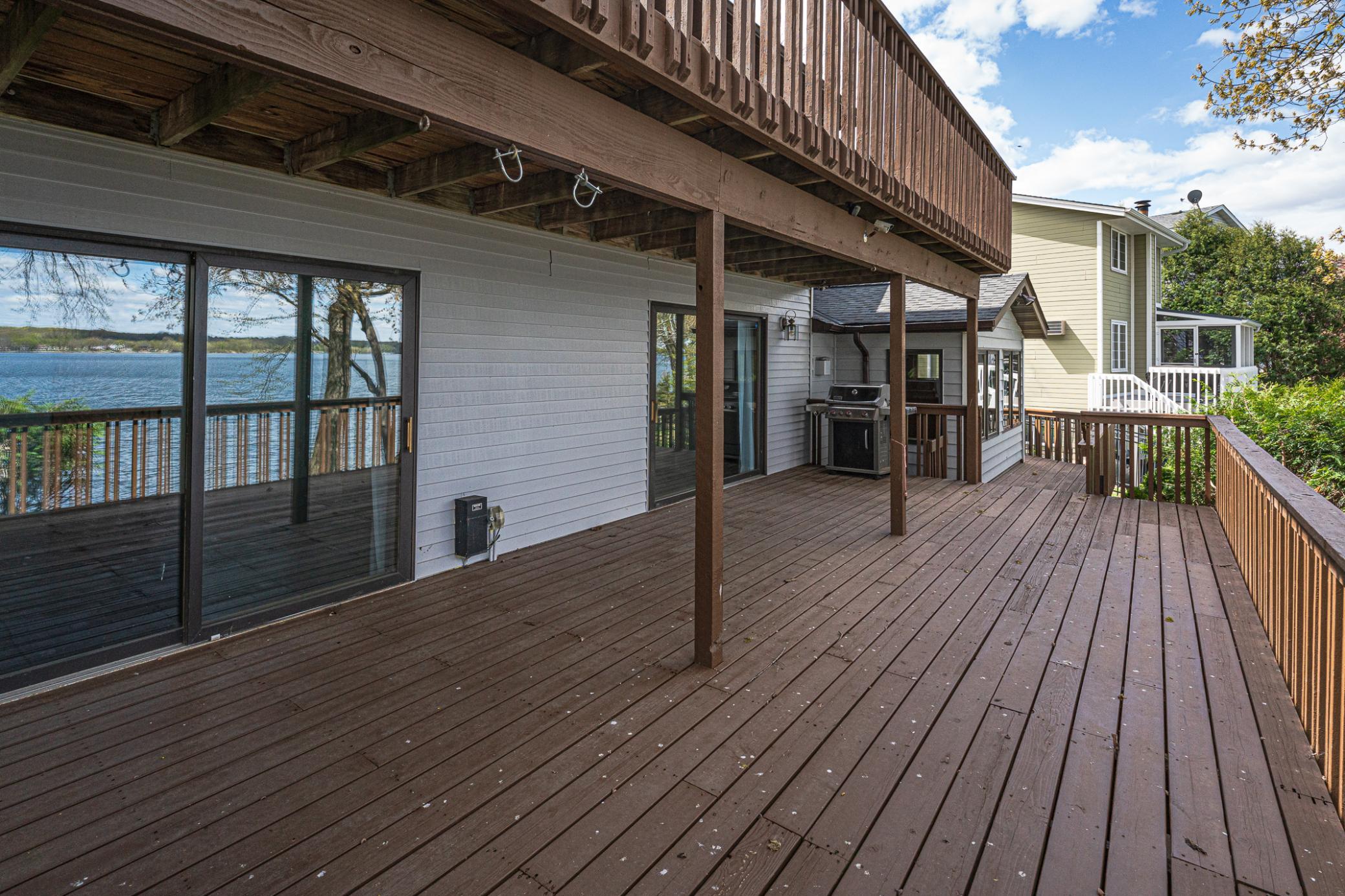 The deck space is enormous and provides endless opportunities for spaces for outdoor entertaining and relaxing.