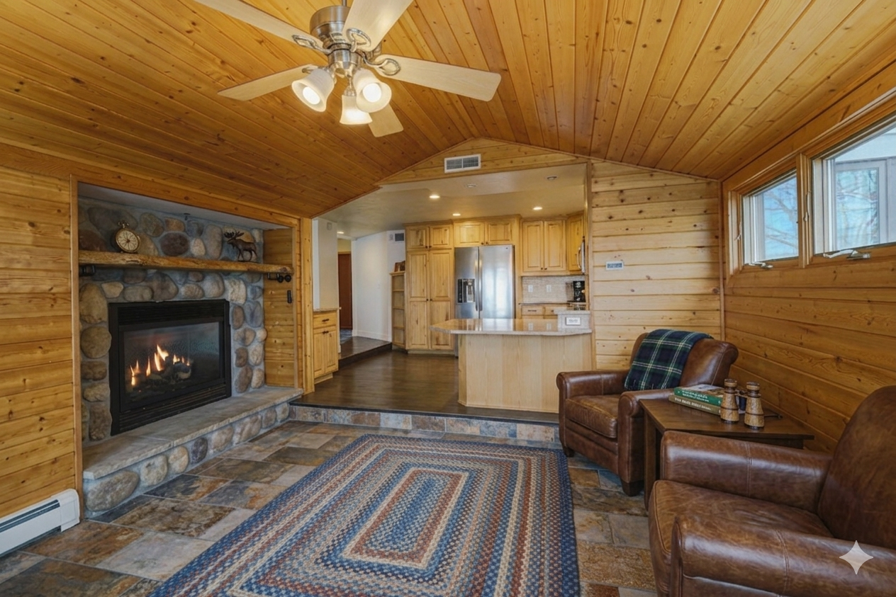 Virtually-Staged Four-Season Porch