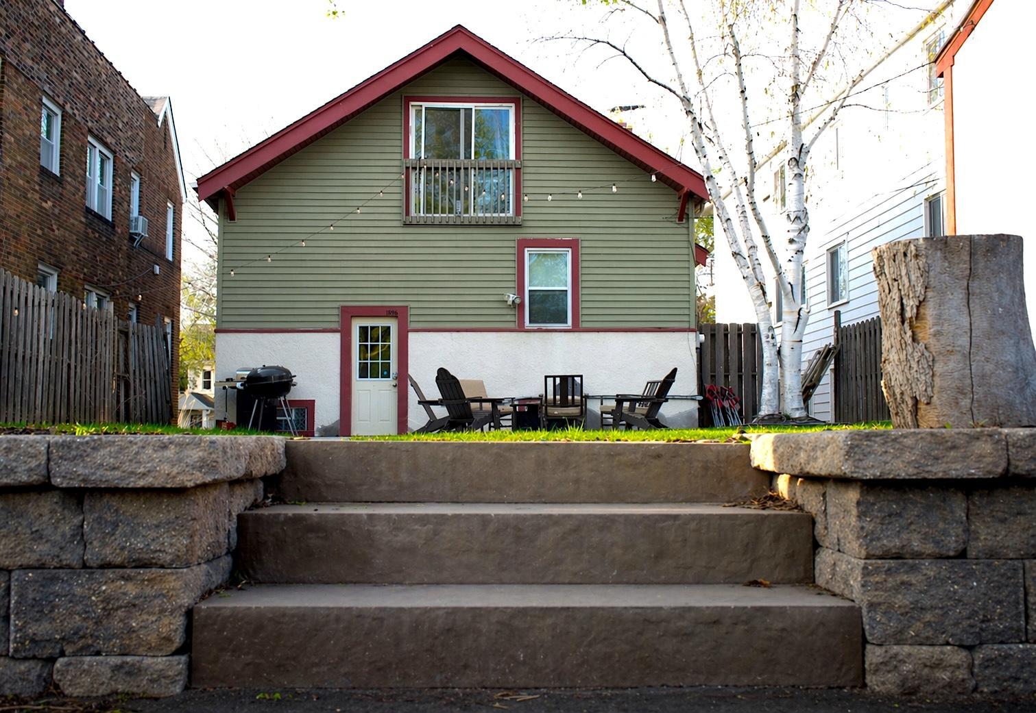 3 steps up and new retaining wall 2024