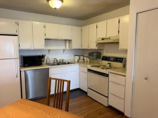 Abundant kitchen cabinet storage and a large pantry to the right.