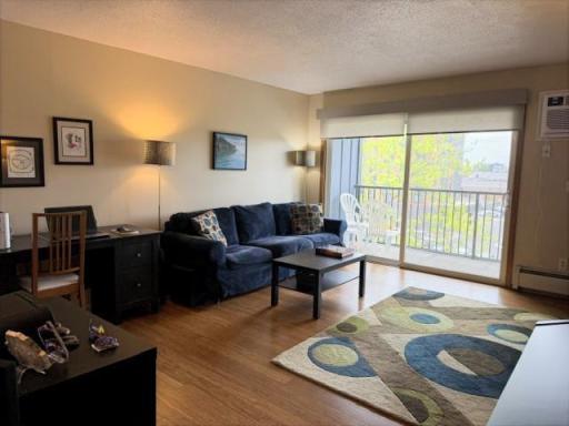 Living room is spacious enough for home office and/or dining/living room shared use.
