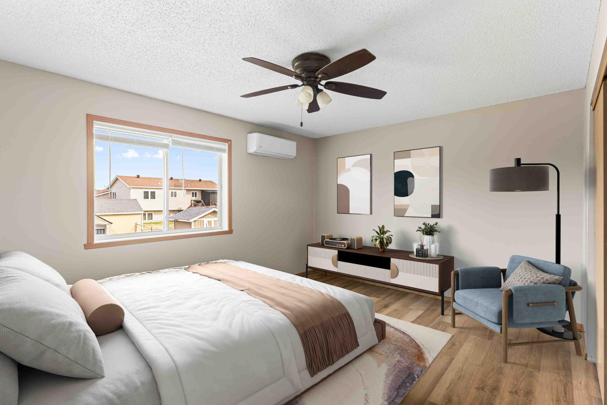 Digitally Staged - Primary bedroom