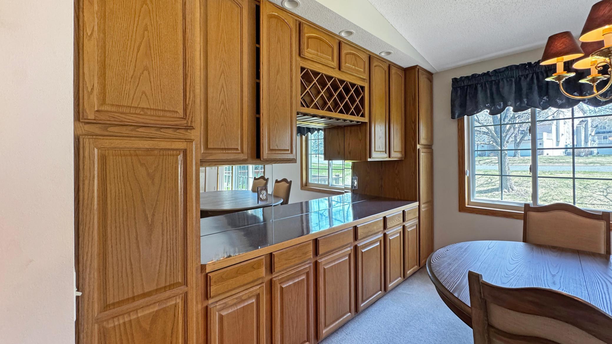 The built-in cabinetry in the dining room is unsurpassed