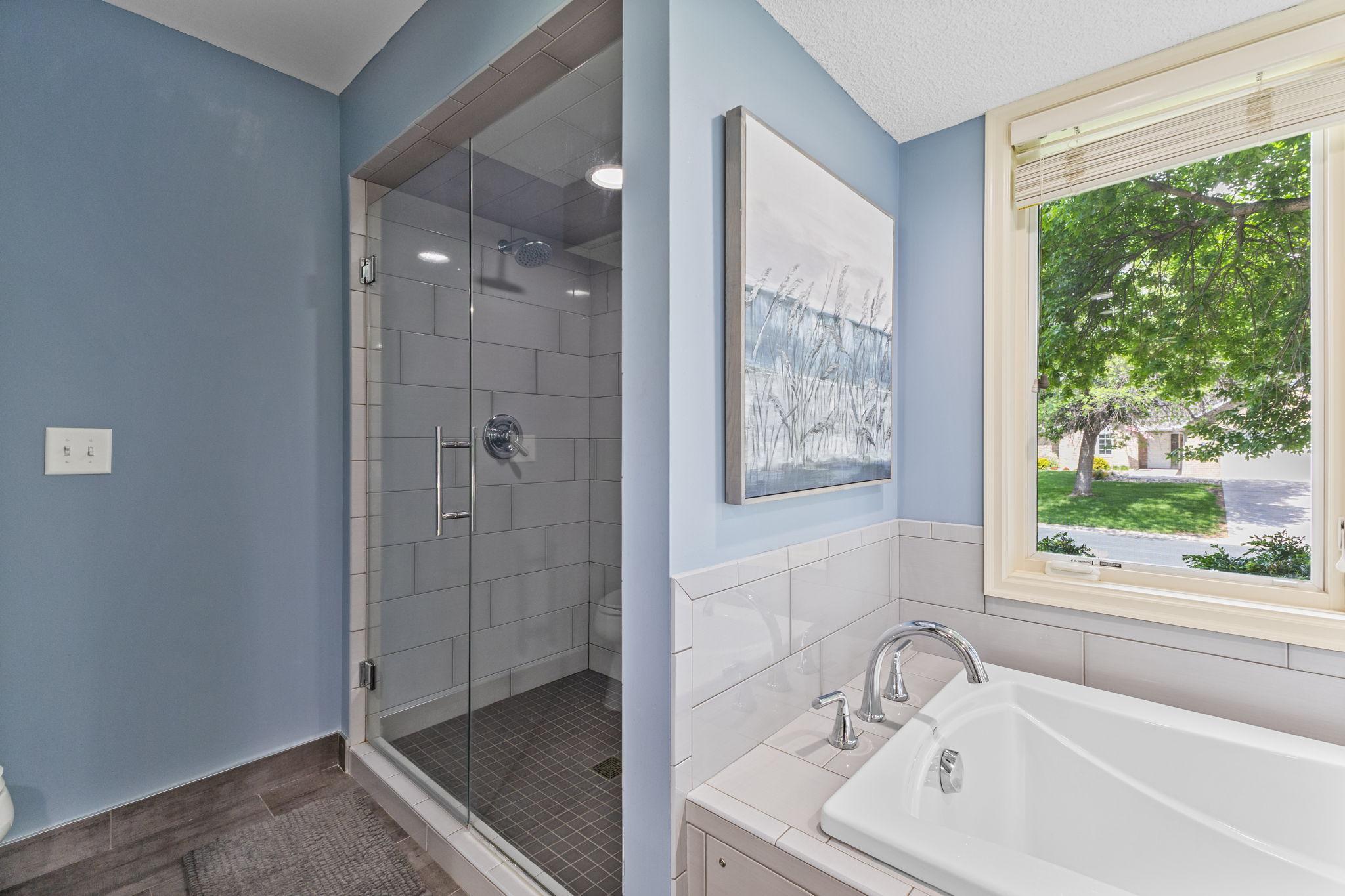 2021 remodel also includes a new shower and soaking tub.