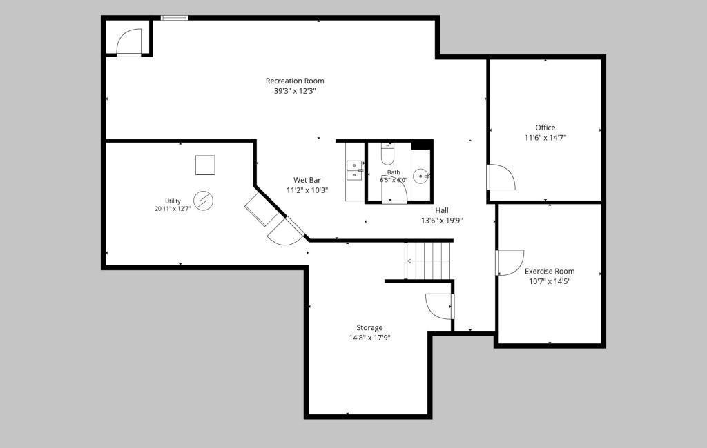 Lower level floor plan