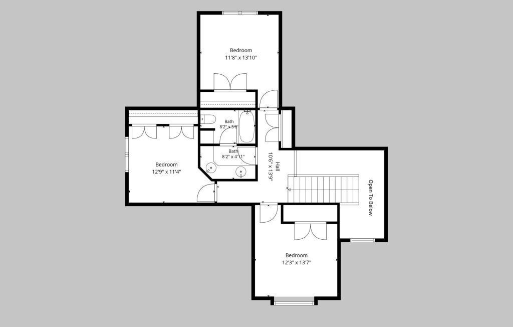 Upper level floor plan