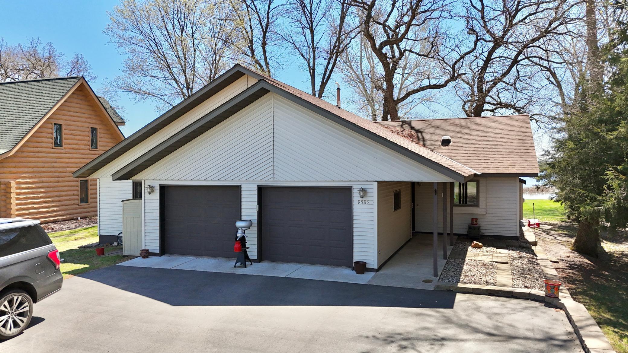 Oversized 2 stall garage with workshop