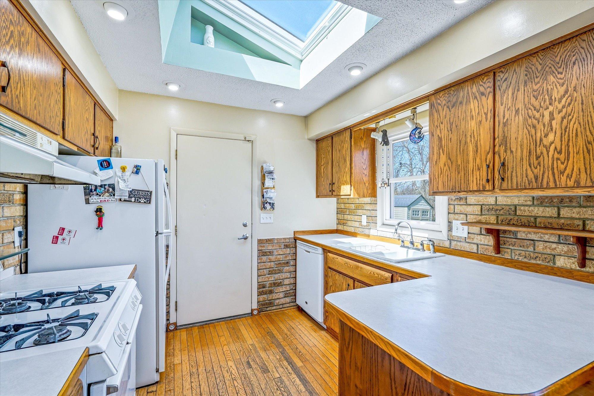 New skylight adds additional light and view to the kitchen