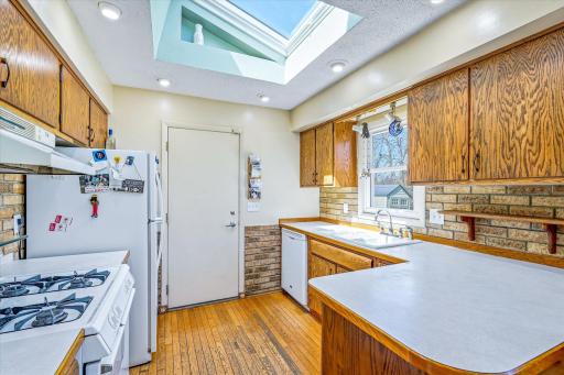 New skylight adds additional light and view to the kitchen