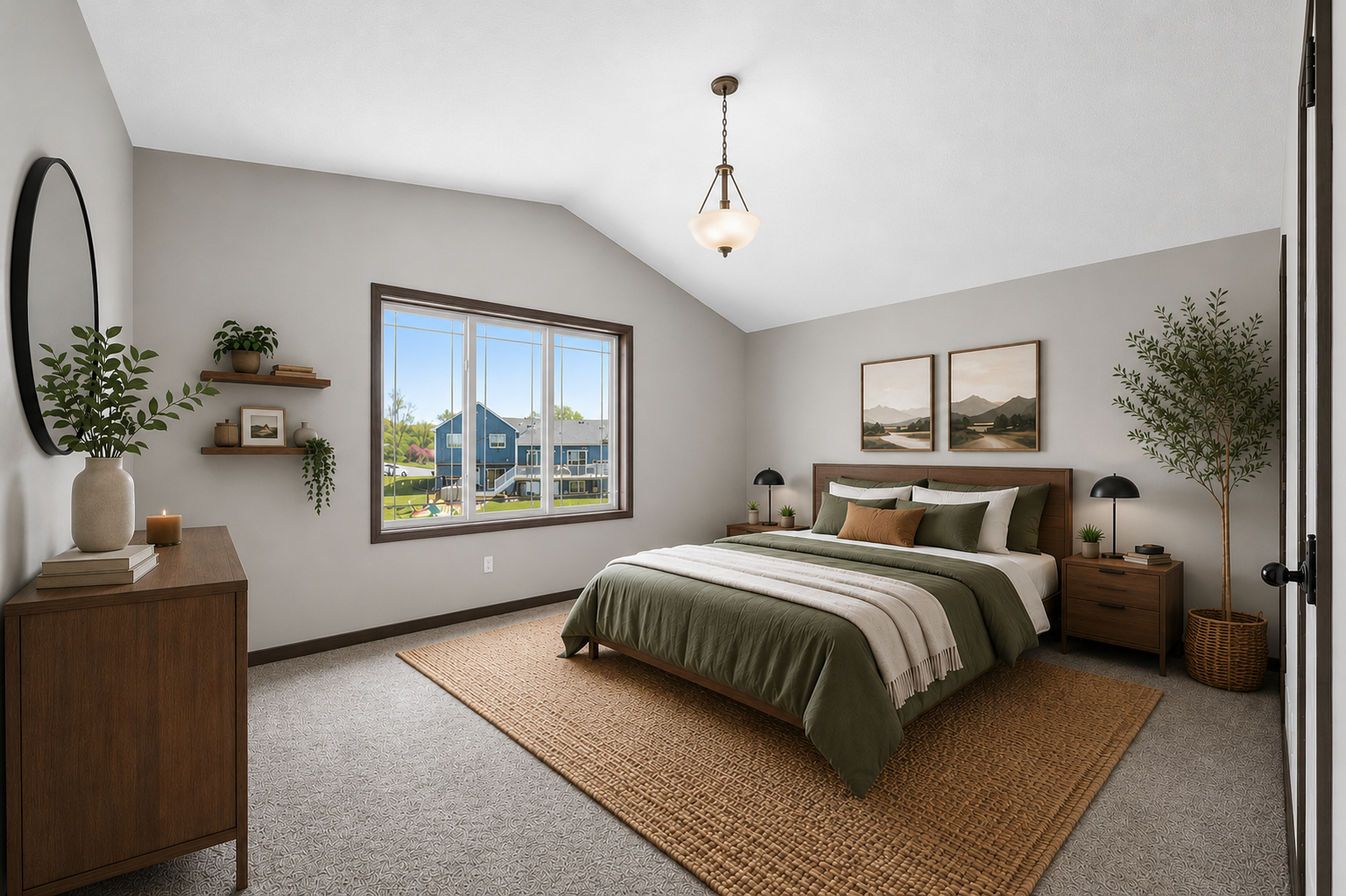 Primary bedroom - Virtually staged to show potential layout and design.
