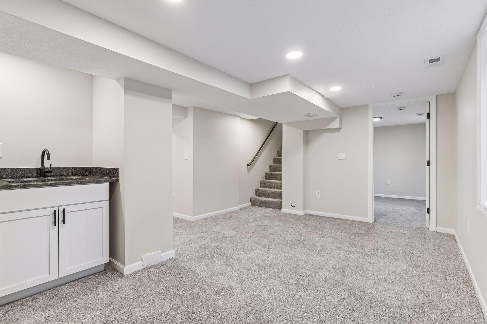 Lower Level Family Room + Wet Bar