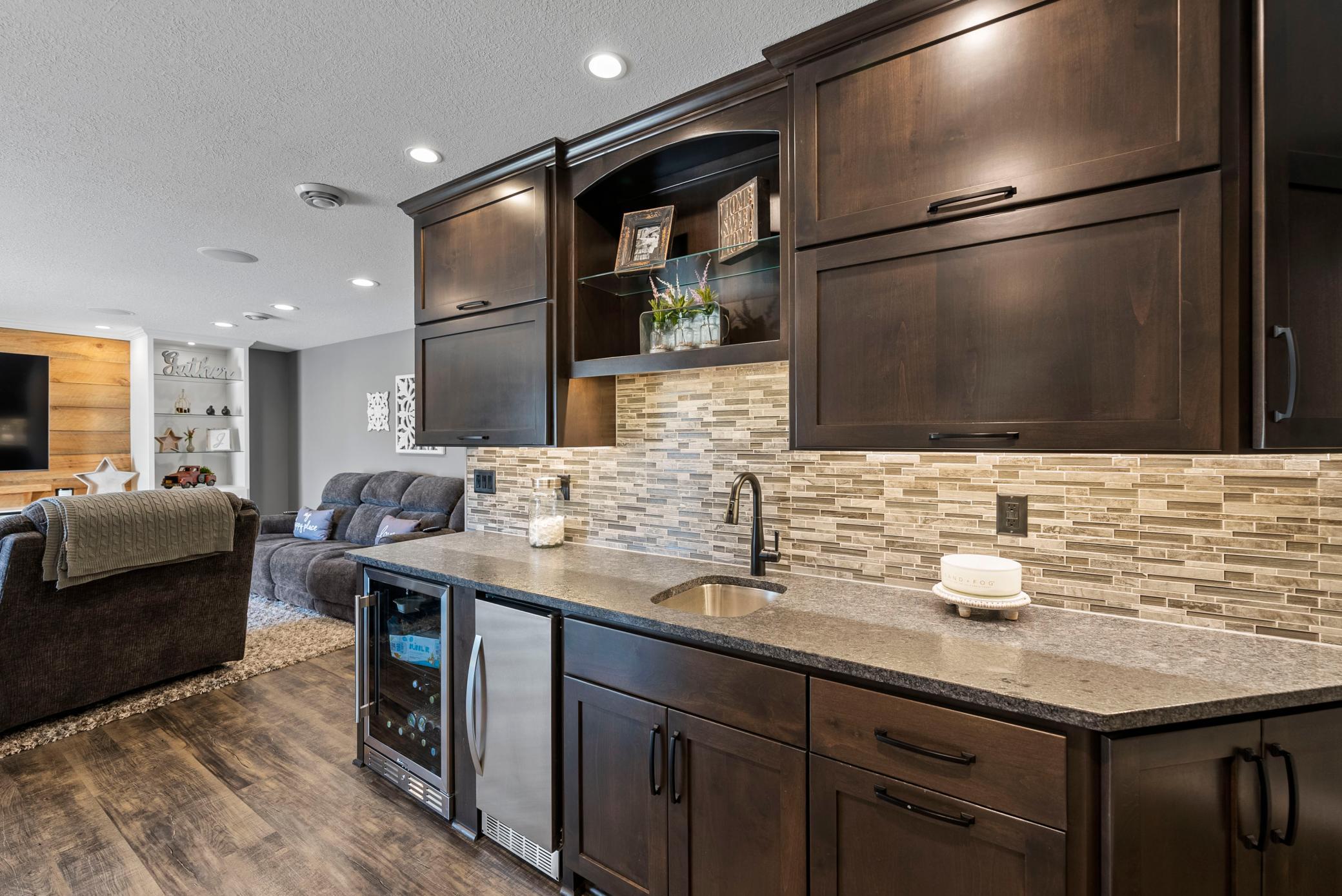 Custom Lower level wet bar