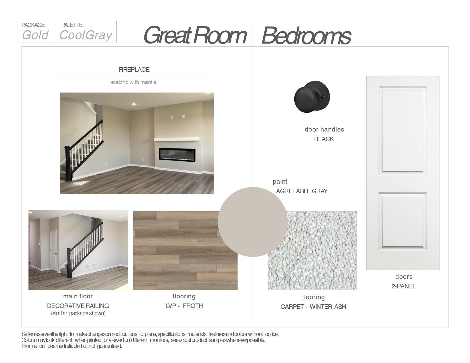 Interior Finishes selected for this home. Exhibit may not depict exact color match.